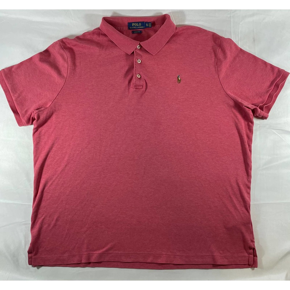 Polo Ralph Lauren Men’s Sz XL Soft Touch Red Heather SS Polo